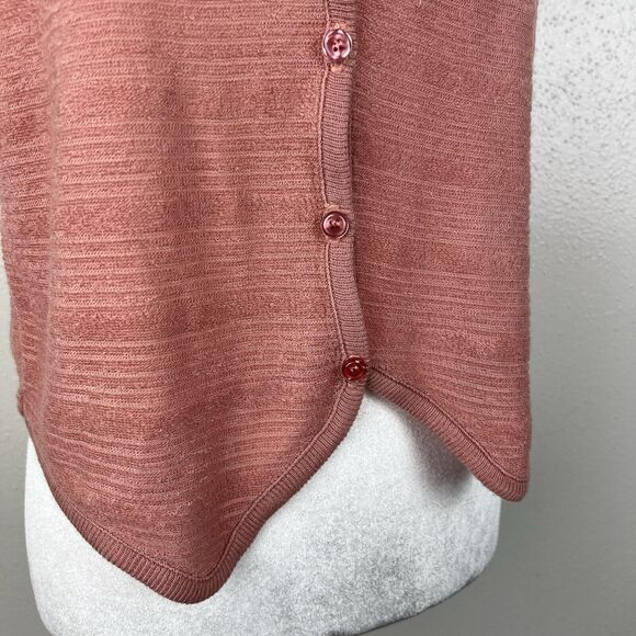 Cal Knits Tank Top Women Medium Orange Sleeveless Button Down Shirt Knit Casual - Picture 7 of 11